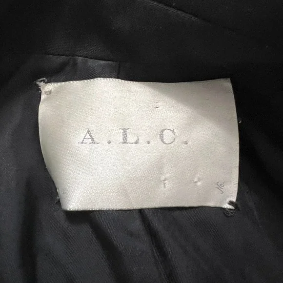 A.L.C. Black Lightweight Wool Mohair Silk Blend Suiting Blazer Size 2 EUC - Picture 2 of 6